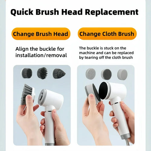 3 in 1 Electric Cleaning Brush USB Rechargeable Automatic Kitchen Dishwashing Brush Bathtub Tile Professional Cleaning Brush